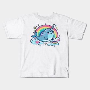 Sweet Seafaring Narwhal Kids T-Shirt